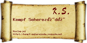 Kempf Seherezádé névjegykártya